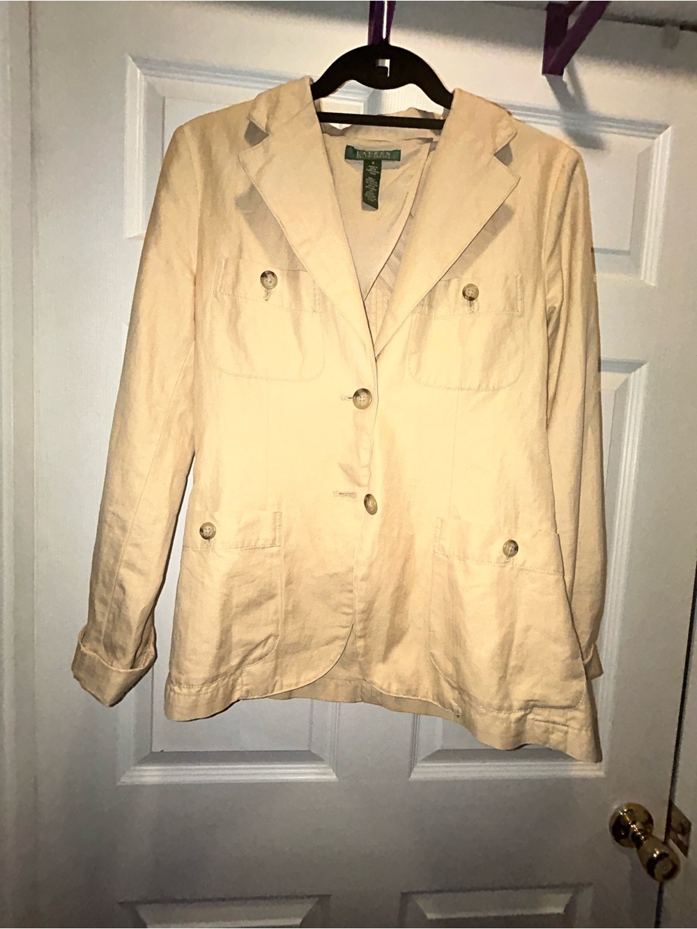 Ralph Lauren Cream Women’s Linen-Blend Blazer